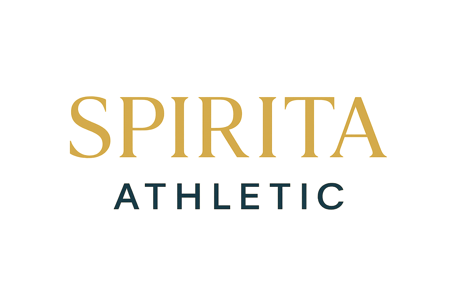 show me what it would look like with just the text. change the color of "spirita" to gold.